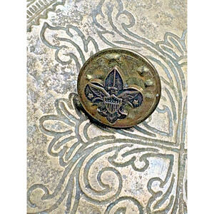 Vintage BSA Lapel Button Fleur De Lis Boy Scouts Emblem Eagle Round